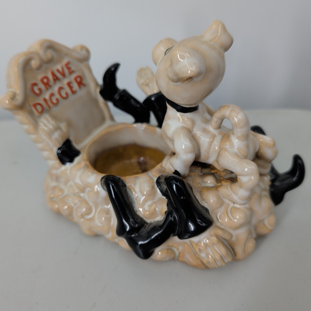 Yankee Candle Boney Bunch Grave Digger Dog Tea Light Holder Halloween 1612919